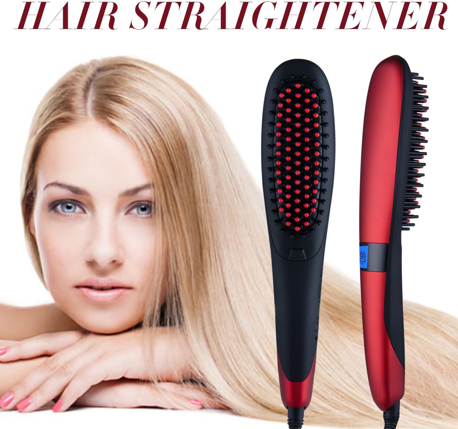 Hair Straightener Noza Tec Hair Straightener Brush Electric Heating