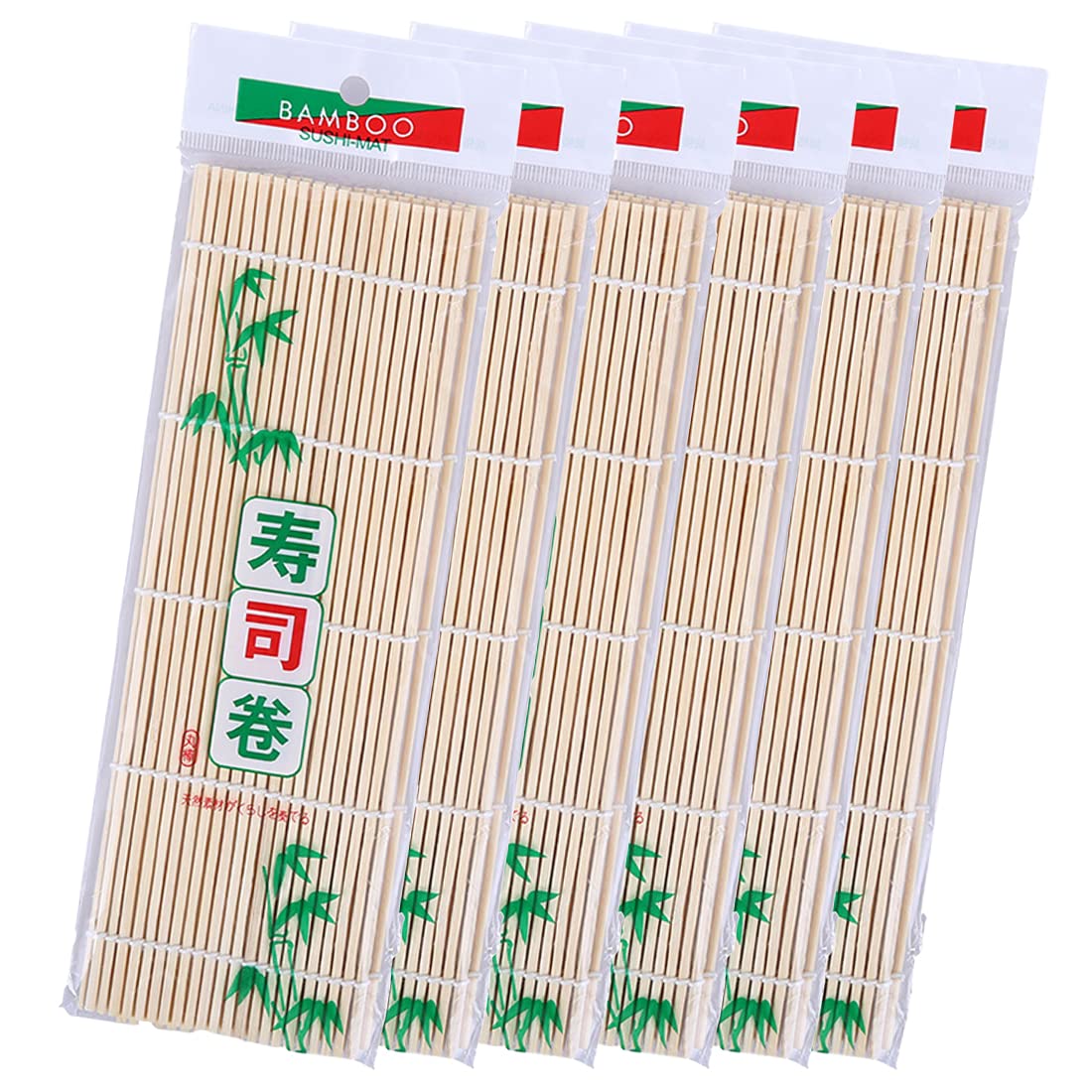 JIALEEYBamboo Sushi Rolling Mat, 9.5x9.5 Inch, 6 PCS Set