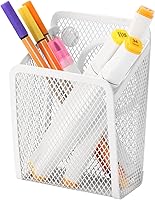 Vista 10 de Portalápices magnético, cesta de malla de acero inoxidable para bolígrafos, organizador de almacenamiento de utensilios de escritura de metal