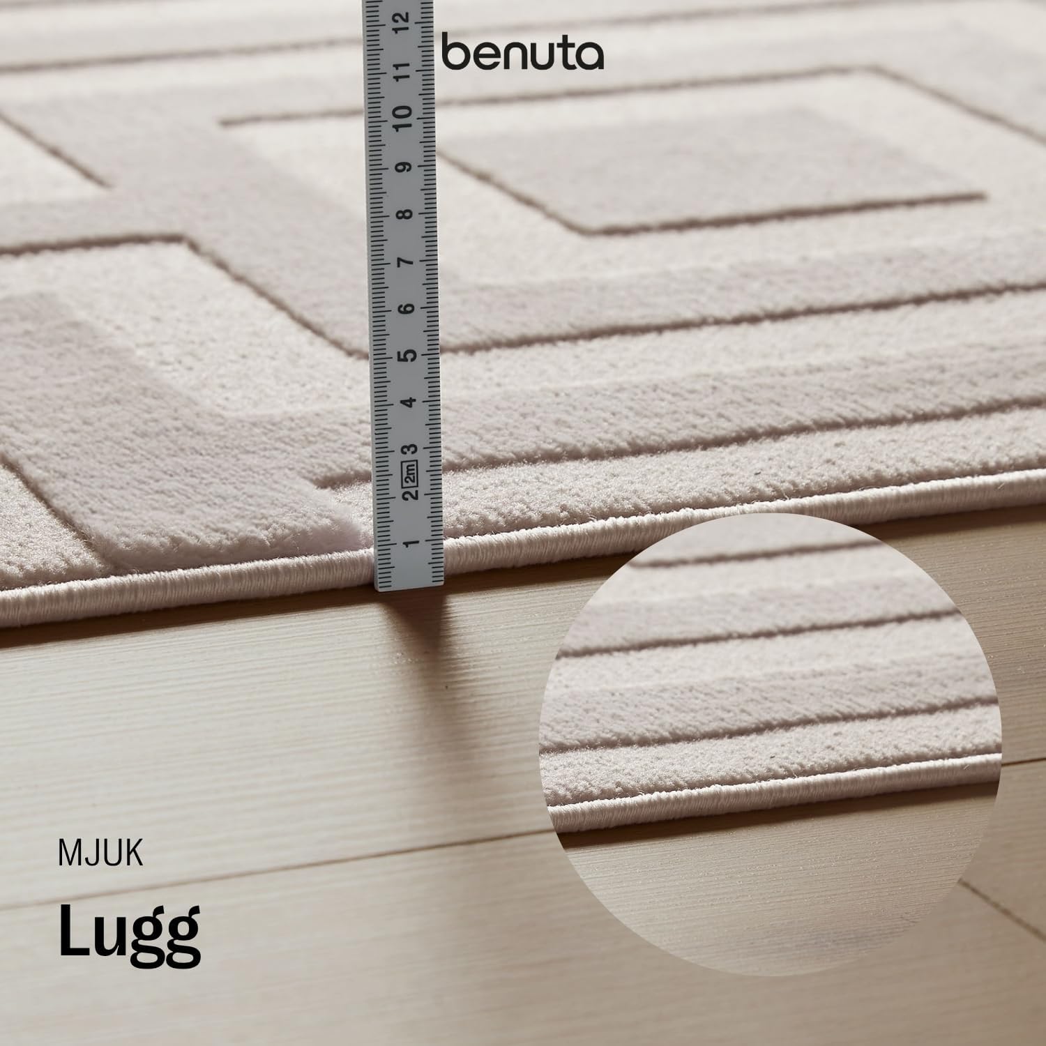 benuta Basic Carpet Claire - Cream 160x230cm - Minimalist geometric retro living room - Easy care - Suitable for underfloor heating 160 x 230 cm (Rektangulär) Cream C1