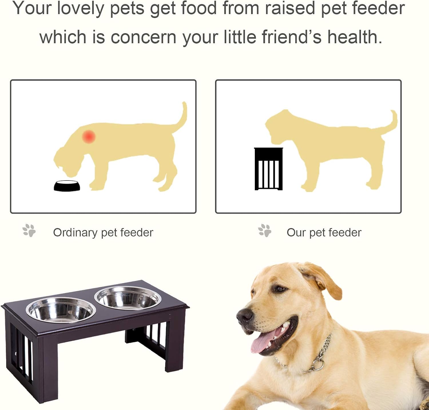 Buy Pawhut Durable Wooden Dog Feeding Station With 2 Included Dog Food Bowls And A Non Slip Base 23 Espresso Online In Turkey B084fyzp5q