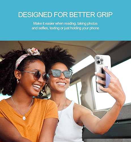 Miniatura 3 de SURITCH Correa de agarre para teléfono para la parte posterior del teléfono, soporte de silicona suave 2 en 1 para iPhone, Samsung y la mayoría de
