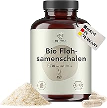 BIONUTRA Organic psyllium husk capsules, 2250 mg daily dose, of which 1800 mg fibre, residue-controlled, German production, vegan, no additives, psyllium seeds, 270 capsules x 750 mg