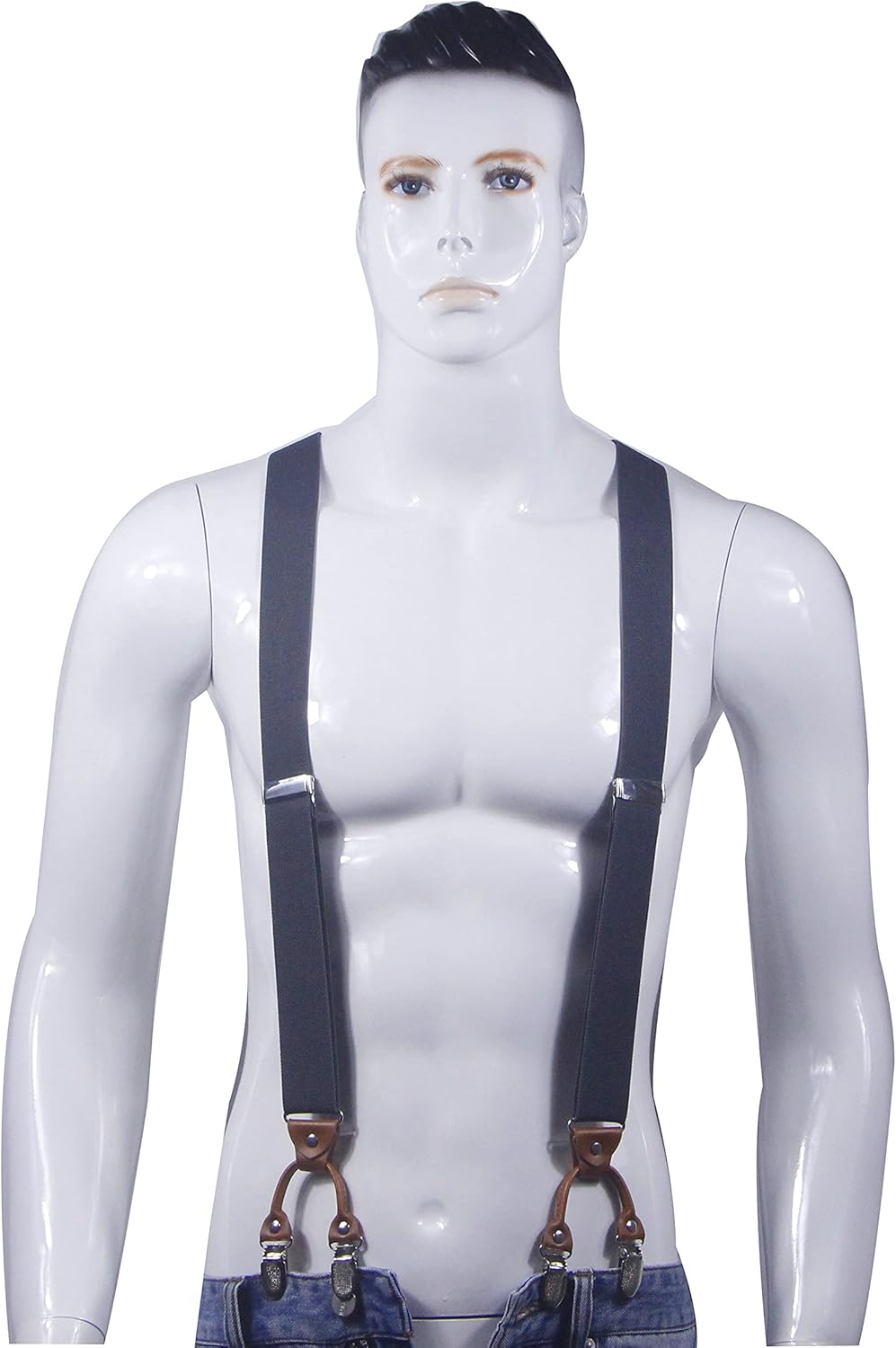 Cedriany Men’s Suspender 6 Clips Y-Shaped Heavy Duty With 1.4 Inch Suspenders Elastic Straps - Image 4