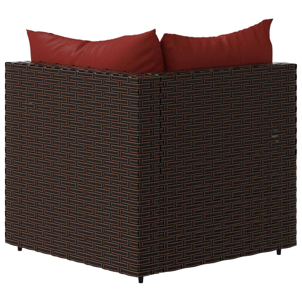 Divano Piccolo Salvaspazio,Divani Angolari Modernidivani Angolari Da Giardino Con Cuscini 2pz Polyrattan Marroneadatto A Terrazza, Giardino, Soggiorno, Balcone, Cortile