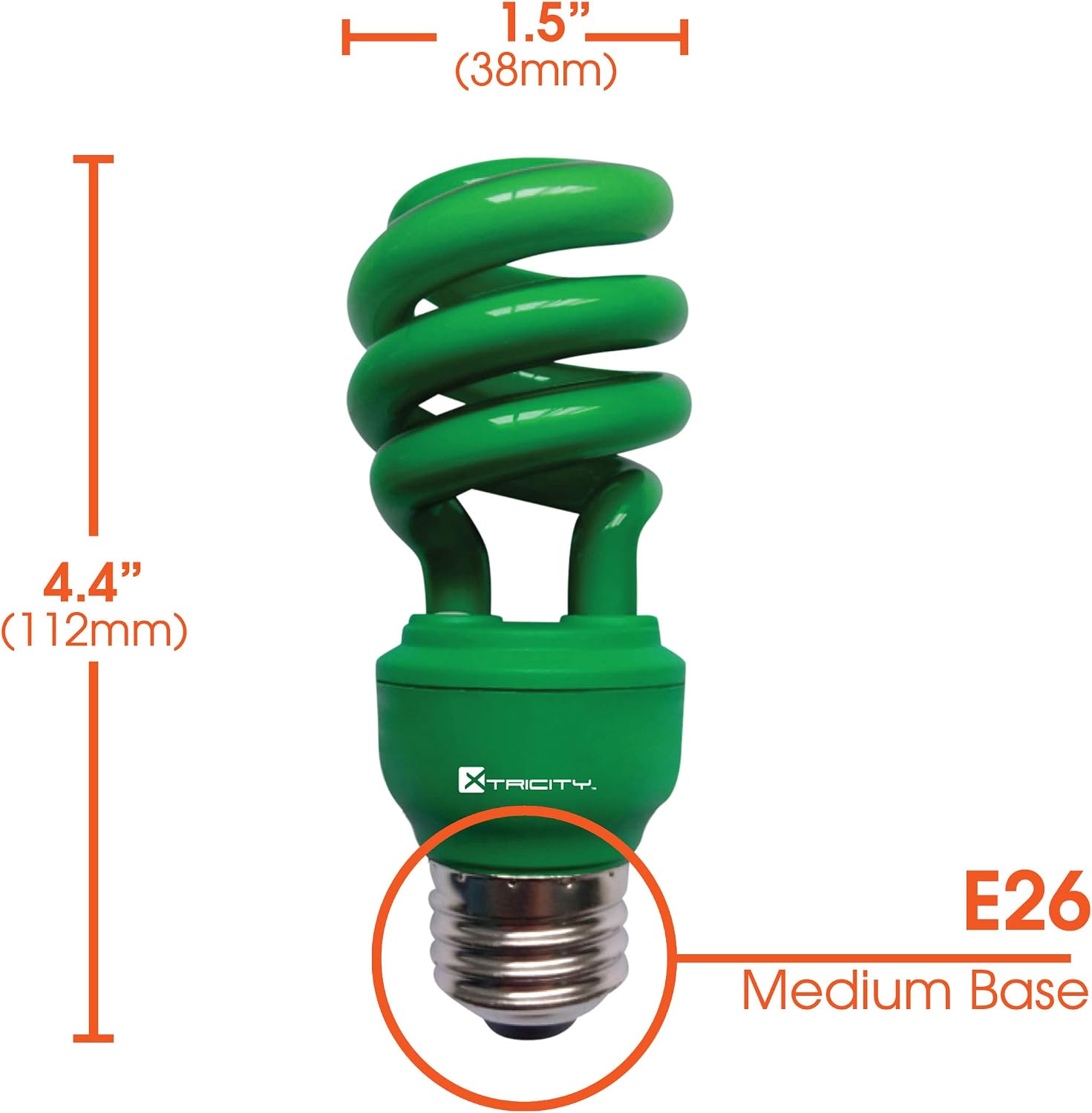 CFL Compact Fluorescent Green light bulbs Colored Light Bulb (1 Pack) image 3