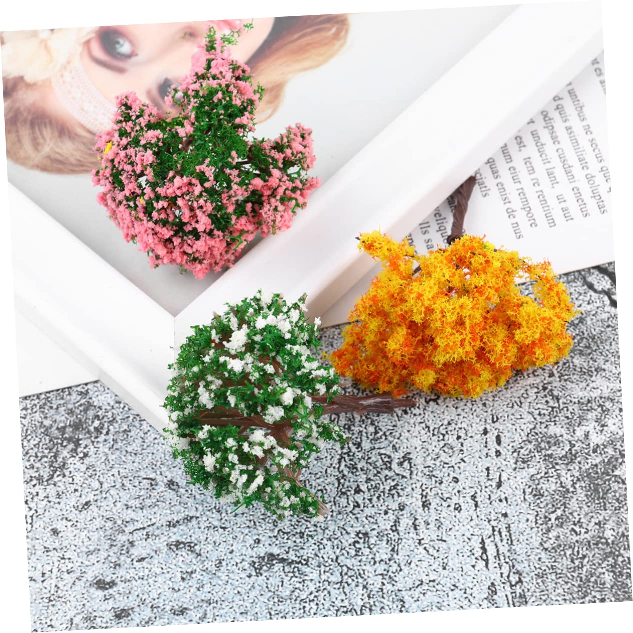 STOBAZA 81 STK Mikro-landschaftsdekoration Künstliche Modellbahnlandschaft Bäume Mini-künstliche Pflanzen Zubehör Für Mikrolandschaften Heimdekoration Bonsai-baumschmuck Miniatur