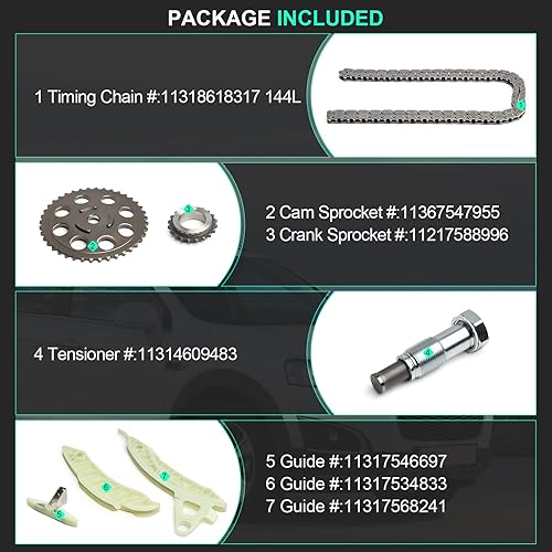 Miniatura 4 de Kit de cadena de distribución para 2007 2008 2009 2010 2011 2012 para Mini Cooper 1.6L L4 DOHC