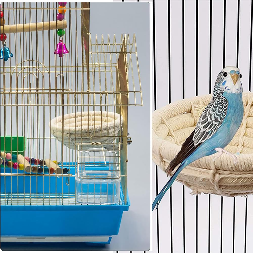 Domek dla ptaków z liny bawełnianej, gniazda ptaków, ręcznie robione gniazdo dla ptaków, ciepłe zimowe gniazdo papugi, gniazdo papugi, gniazdo papugi, odpowiednie dla papugi, kanarków i małych