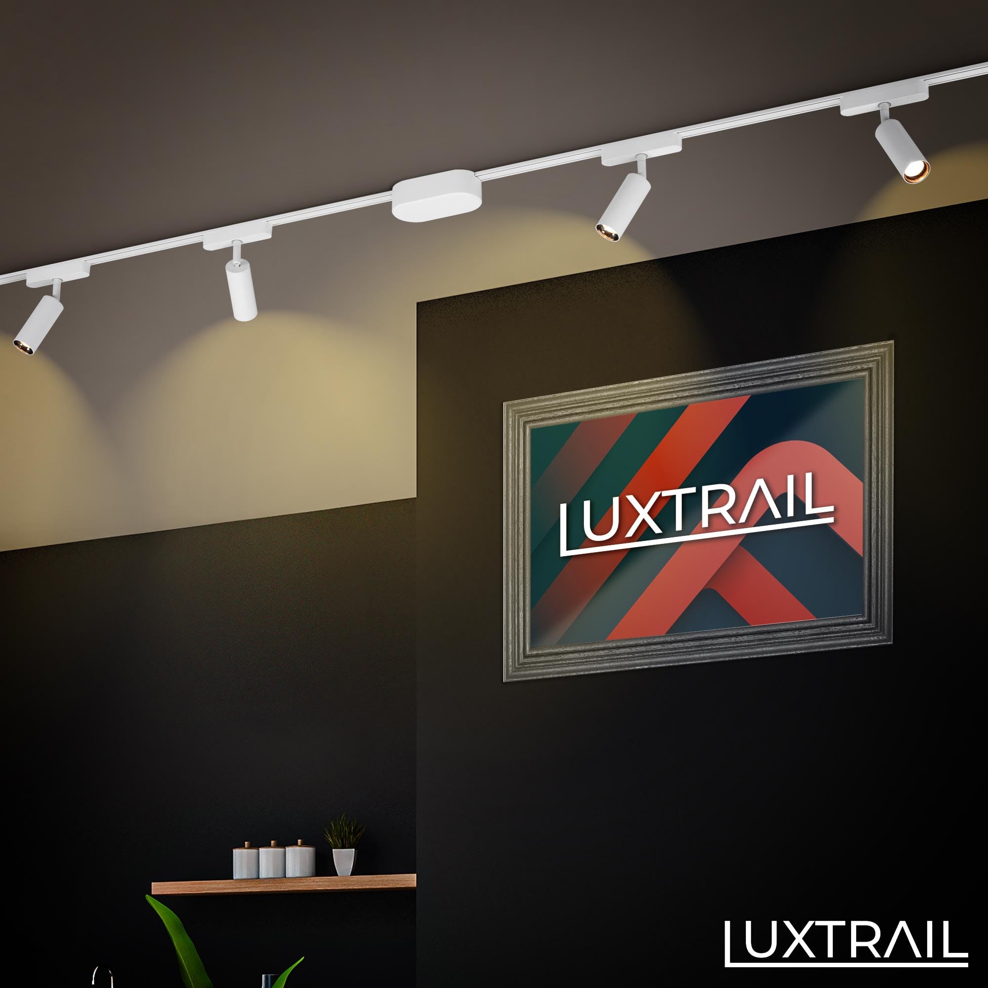 Briloner, Luxtrail Starterset Track System, 4X LED Spots, Extendable, Swivel, Lamps, Ceiling Track System, Spotlight Rail - Image 2