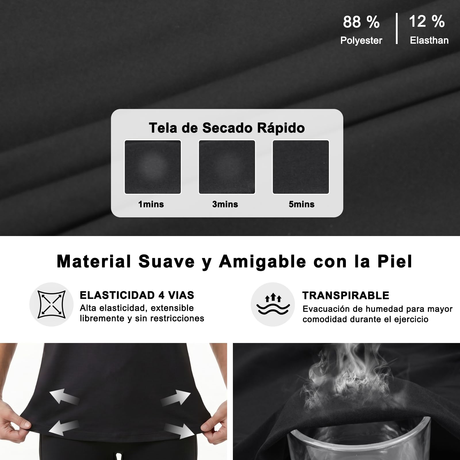 Camiseta Deportiva Mujer Espalda Malla Top Deportivo Transpirable de Secado Rápido Camiseta Sin Mangas de Fitness Alta Elasticidad Ligero Yoga Tops Cuello Redondo Shirt para Running Gimnasio