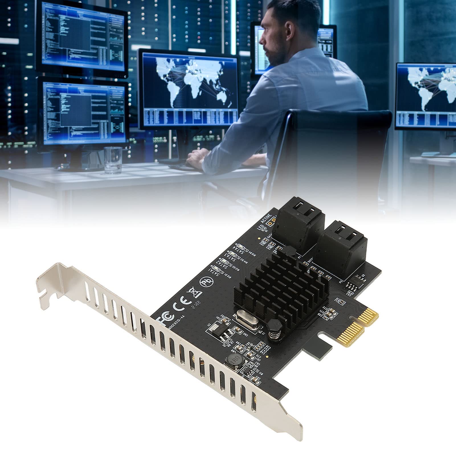 Carte d'extension PCI Express vers SATA3.0 4 ports et vitesse 6 Gbit/s
