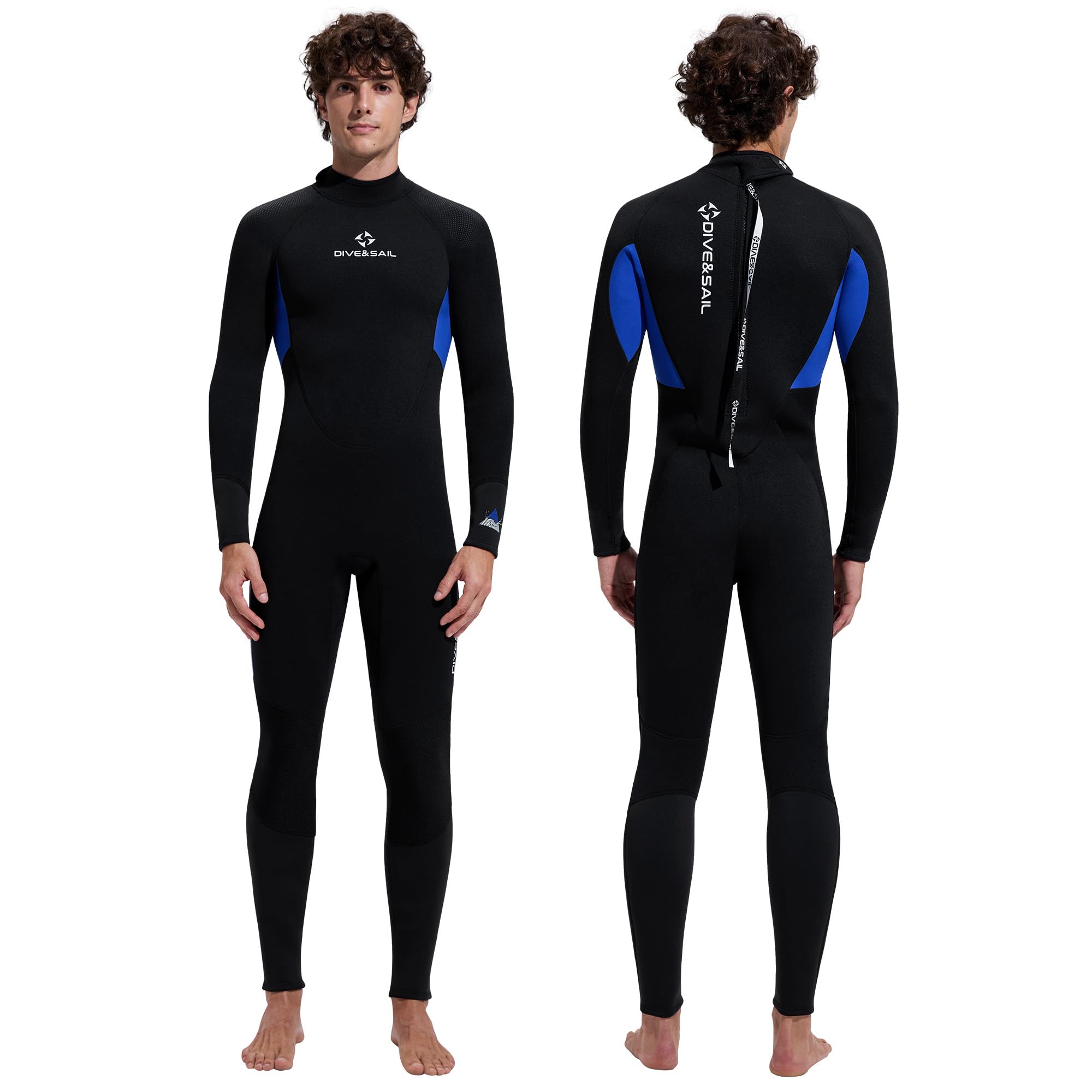 Wetsuit Men's Full Wetsuit 3/2mm Back Zip Neoprene Wet Suit for Diving Snorkeling Surefing Sucba Water Sports S Size