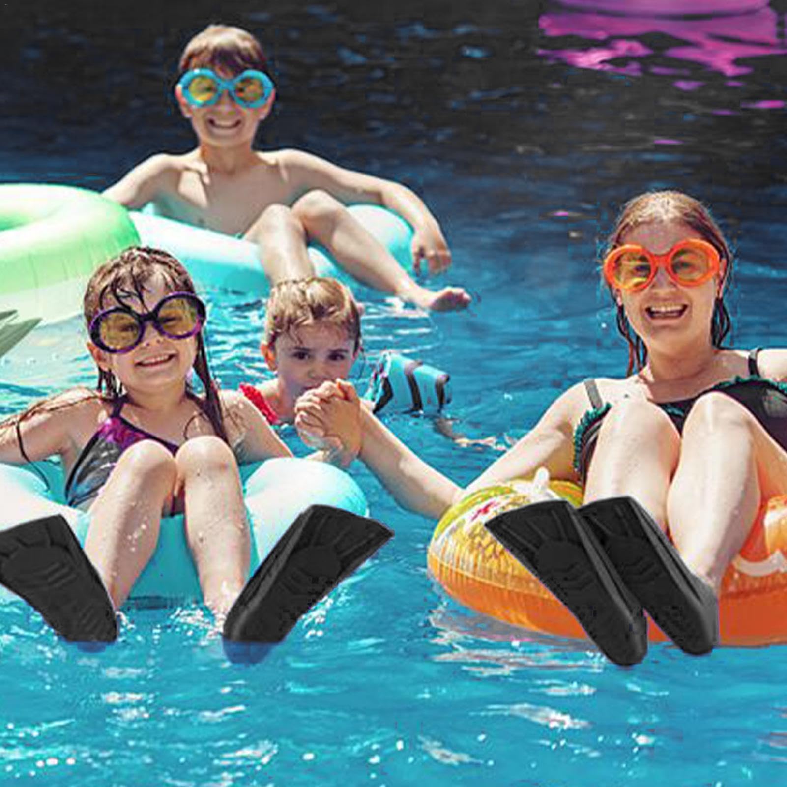 1 par de aletas de natación, aletas de natación de silicona para más fuerza, aletas de natación con bolsillo completo para los pies, aletas de esnórquel antideslizantes, aletas de entrenamiento de