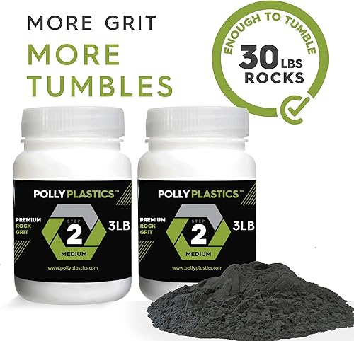 Miniatura 20 de Polly Plastics Rock Tumbler - Recambio de grano, pulido final de óxido de aluminio fino 1200, etapa 4 para rodar piedras (paquete de 2) (3 libras)