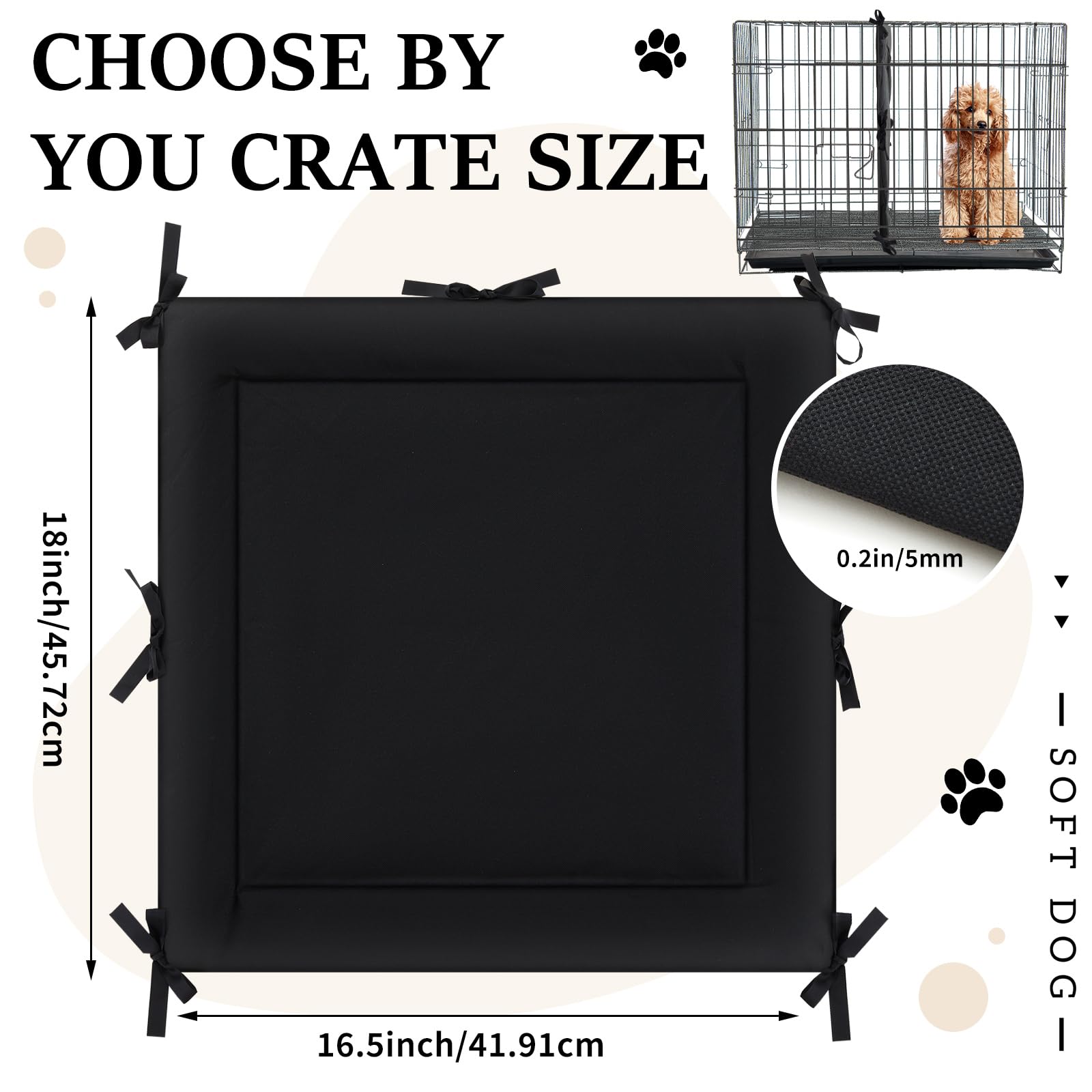 Thyle Dog Crate Divider Panel (Without Crate), Black Thick Dog