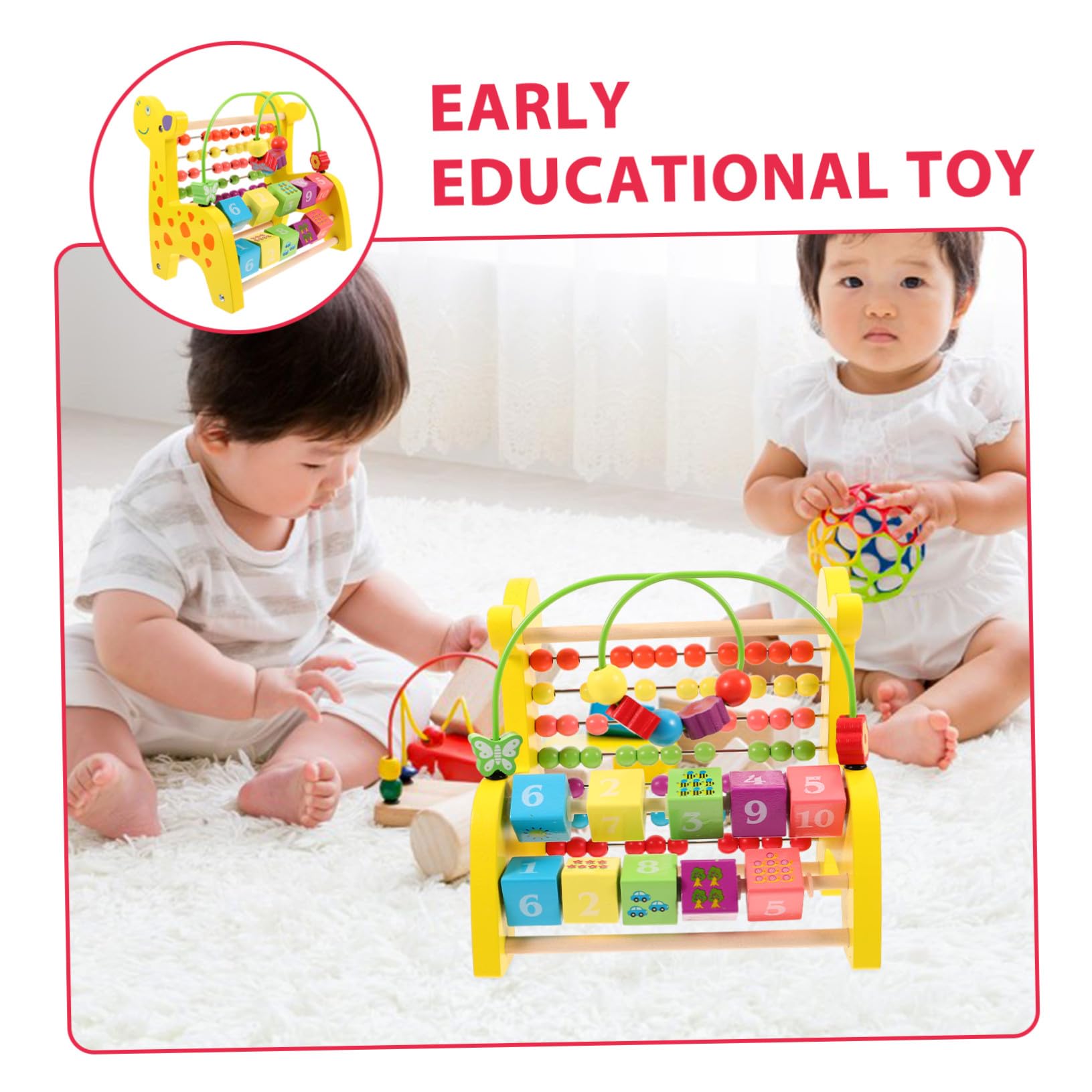 Didiseaon Ábaco Educativo para Niños y Adultos de Material Sintético Cuentas Coloridas para Estimular la Coordinación Mano-Ojo y Concentración Aprendizaje