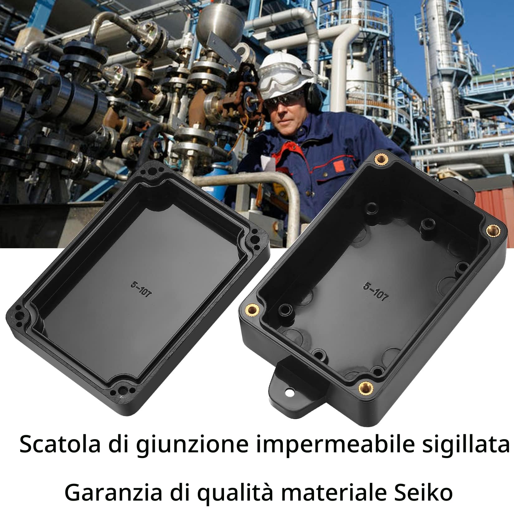 4 Pezzi Scatola di Giunzione Custodia, Scatola di Giunzione Esterna, Scatola di Progetto Elettronica Nera Custodia per Accessori Elettrici Plastica - 84 x 58 x 34mm
