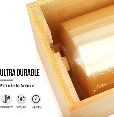 Miniatura 6 de Libreshine Organizador de papel de aluminio y plástico extra grande de 18 pulgadas con cortador capacidad para rollos de película de 3000 pies o