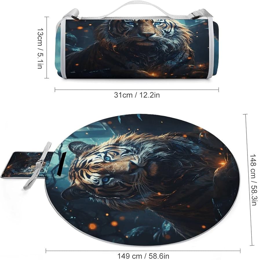 【MUZIK TIGER】Tiger Picnic Mat [150 x 140 cm] Amazon.com: ZXDSKGYN Large Picnic Outdoor Blanket,Tiger