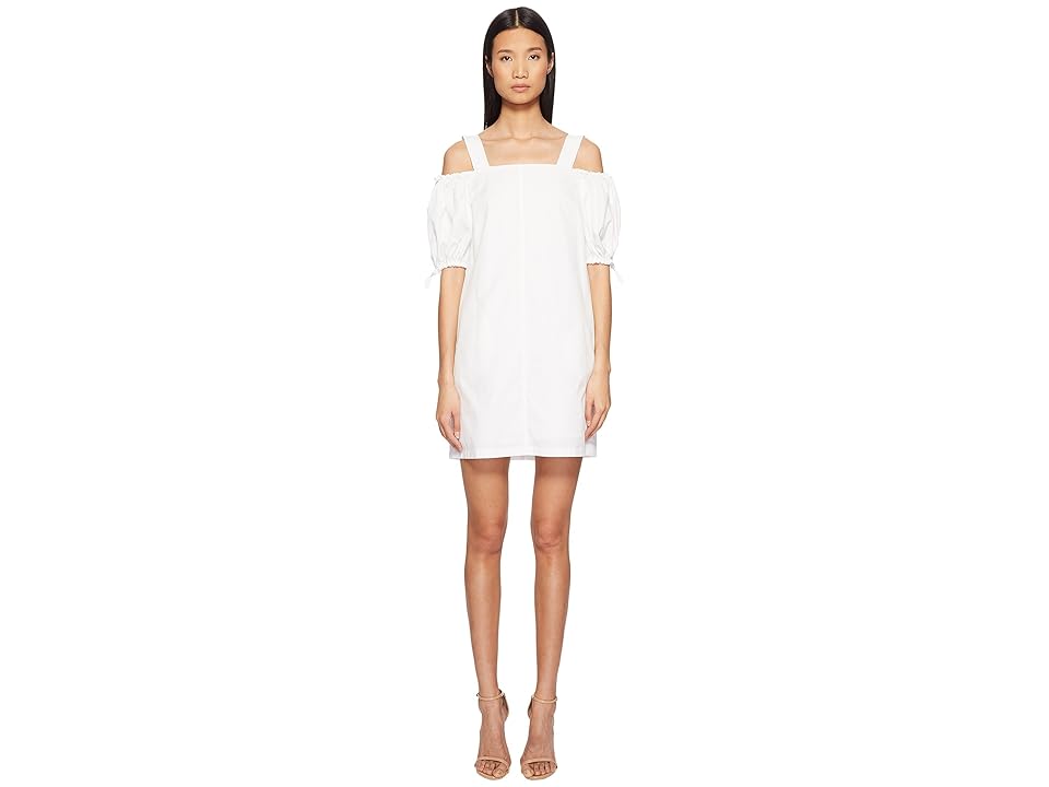 

Sportmax Cina Cold Shoulder Puff Short Sleeve Dress (White) Women's Dress