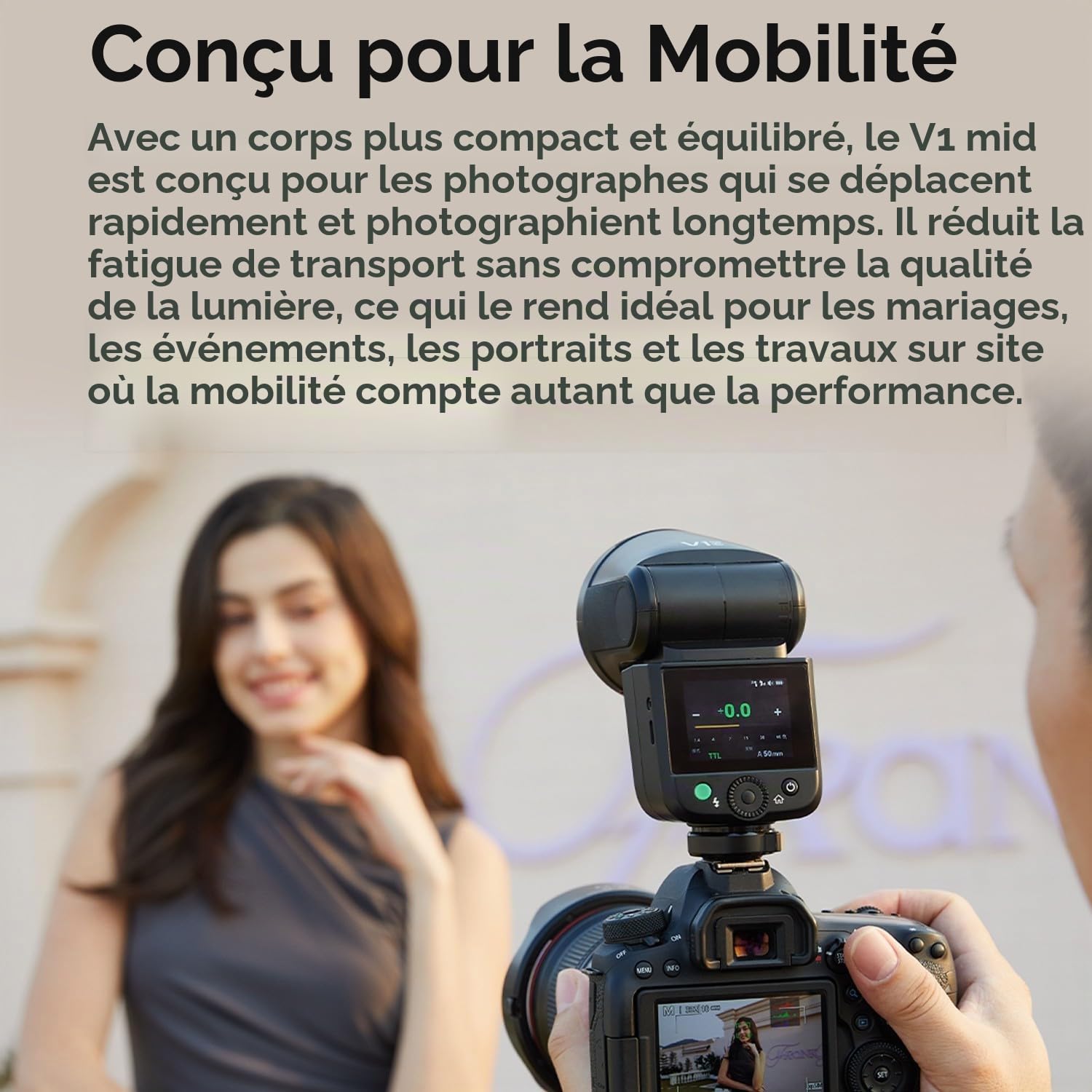 GODOX V1 Mid S Flash pour Sony Appareils Photo Speedlite,55Ws,2,4GHz TTL | 1/8000 HSS,650 éclairs à Pleine Puissance,Temps Recyclage 1,7s,Lampe Pilote LED 2W 10 Niveaux