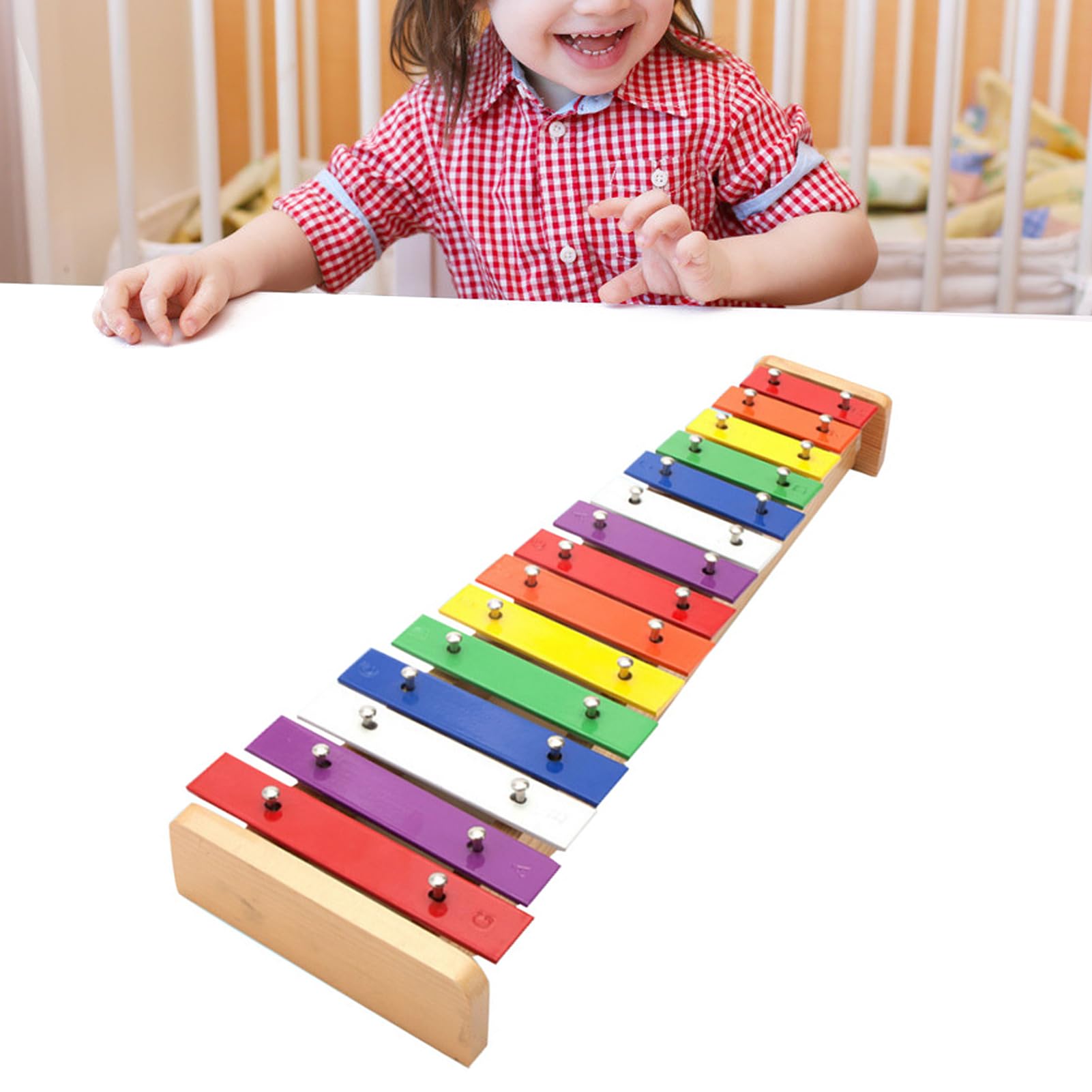Xilófono de madera de 15 tonos, xilófono educativo colorido con baquetas Xilófonos Instrumentos musicales para el aprendizaje de educación temprana