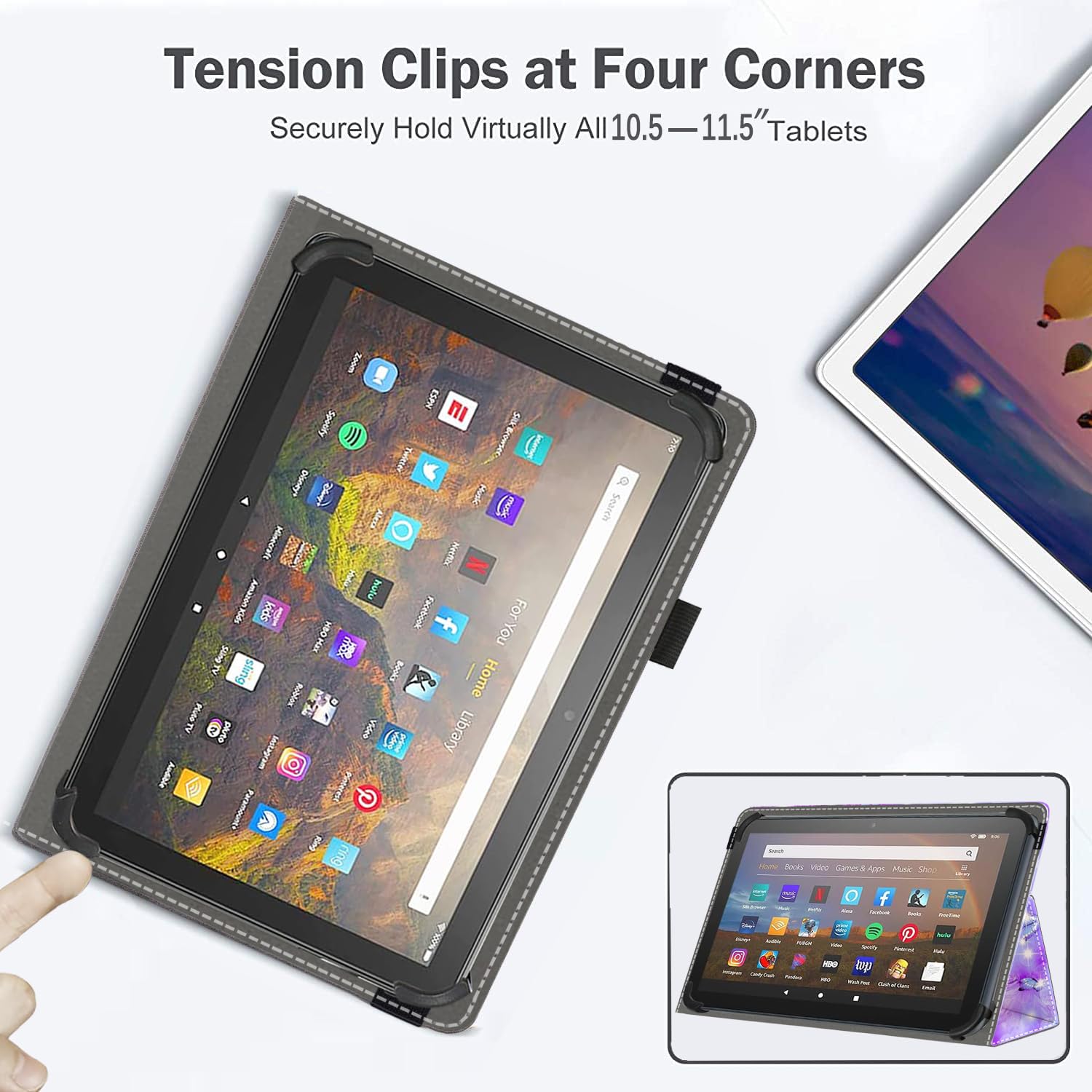 Funda universal para tablet Android de 11 y 11.5 pulgadas, funda plegable delgada con soporte para pantalla táctil de 10.5, 10.9, 11, 11.5 pulgadas y todas las fundas para tabletas con 7