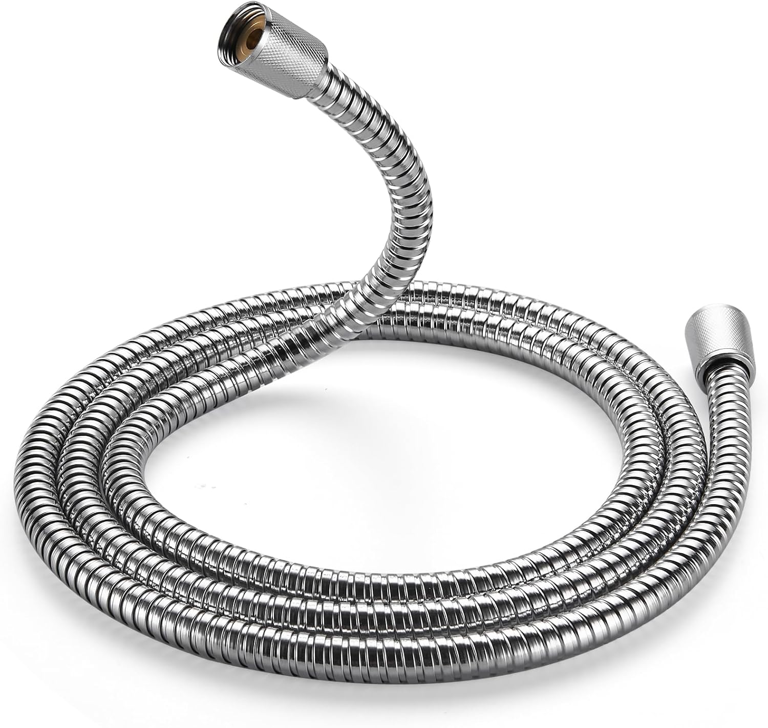 Cobbe 79" Shower Hose Extra Long, Handheld Shower Head Extension Hose Replacement with Gaskets & Sealing Tape, 304 Stainless Steel Hose for Bathroom, RV (Chrome) (79'' Chrome) Thumbnail