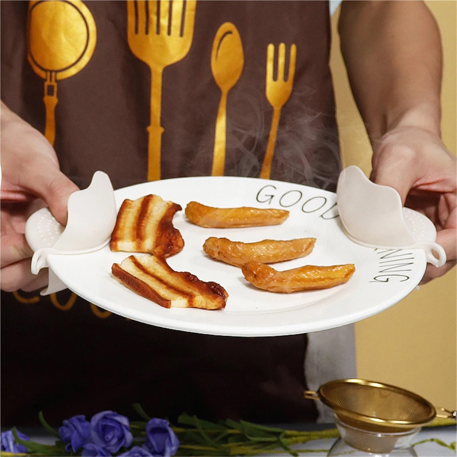 Set Utensili Da Cucina In Silicone Rosa 18 pezzi utensili da cucina in silicone alimentare spatola Turner misurino pratico(White)