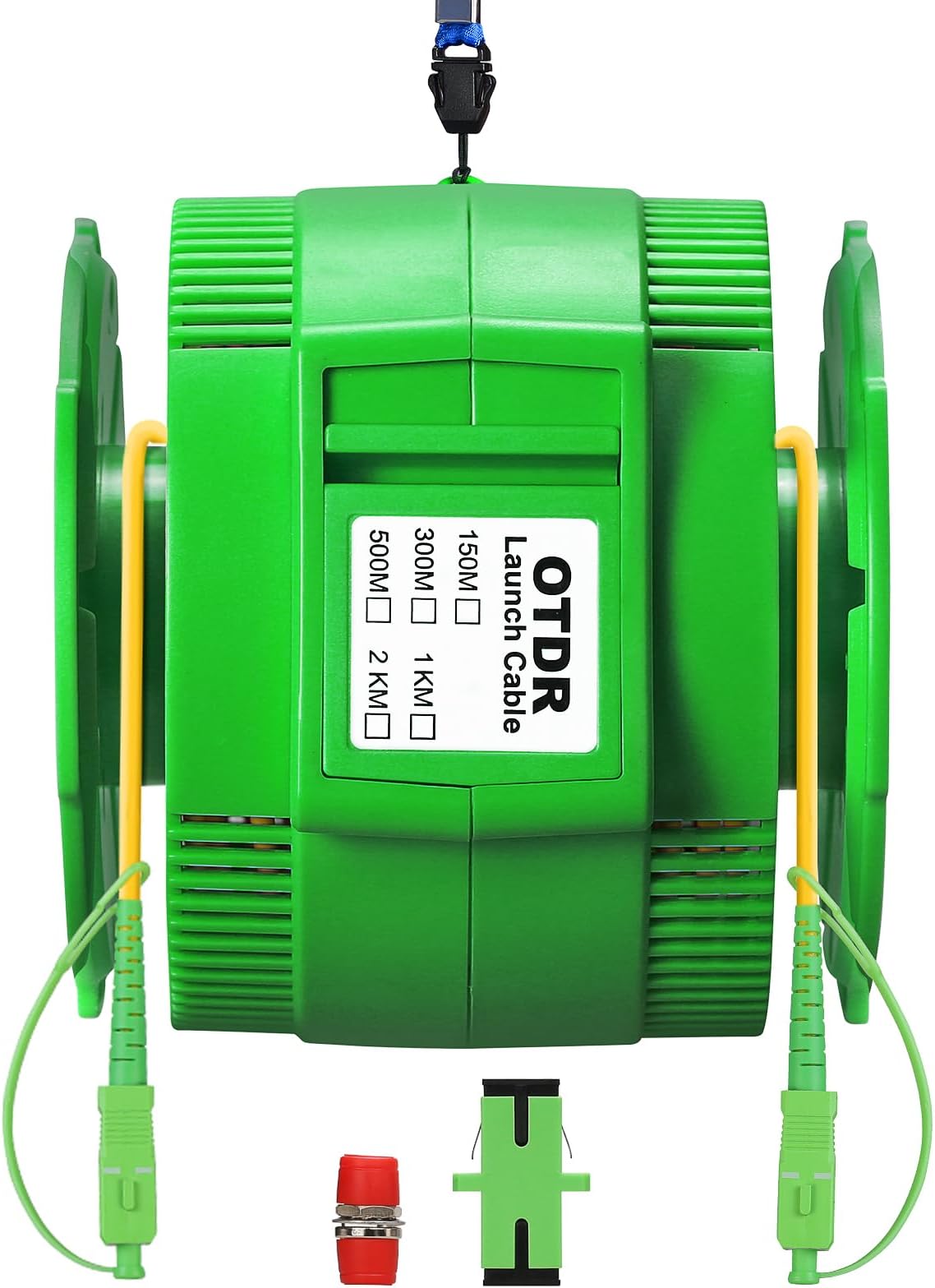 OTDR Dead Zone Eliminator Fiber Optic Transmission Launch Cable Box SCAPC-SCAPC 1KM Singlemode Fiber Optic Testing Extension line Transmission Cable Ring Test Tools 1000m Test Tool