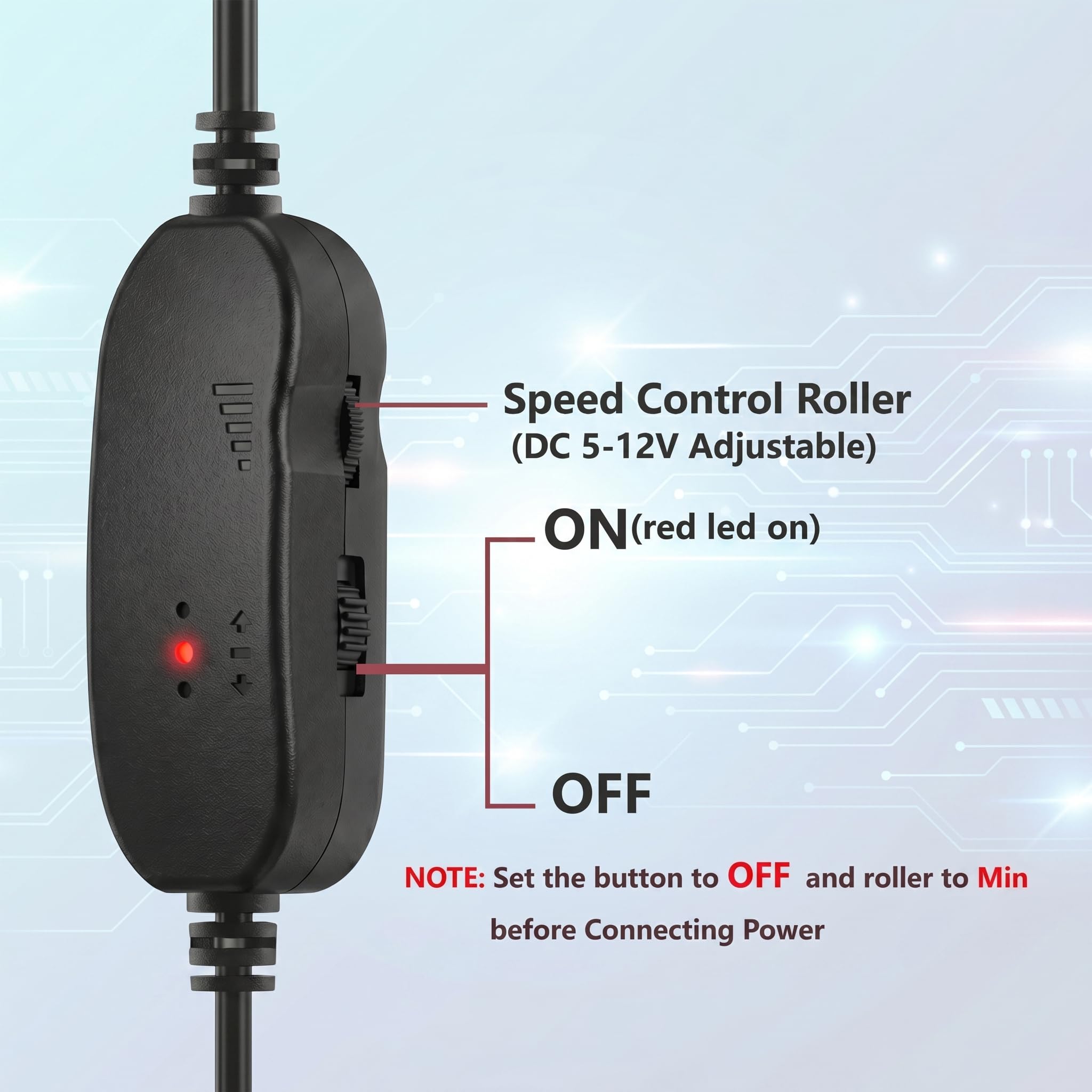 Delinx 8 W DC 12 V PC-Kühlerlüfter, Geschwindigkeitsregelung, USB auf Dual 3-polig, 4-poliges Lüfter-Netzadapterkabel, DC 5 V, Step-up, 5–12 V verstellbar, mit 2-Wege-Splitterkabel