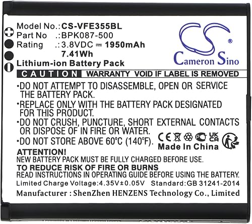 Miniatura 5 de Cameron Sino Batería de repuesto de 1950 mAh  7.41 Wh para Verifone e355, iPay E355, BPK087-500, BPK087-500-01-A