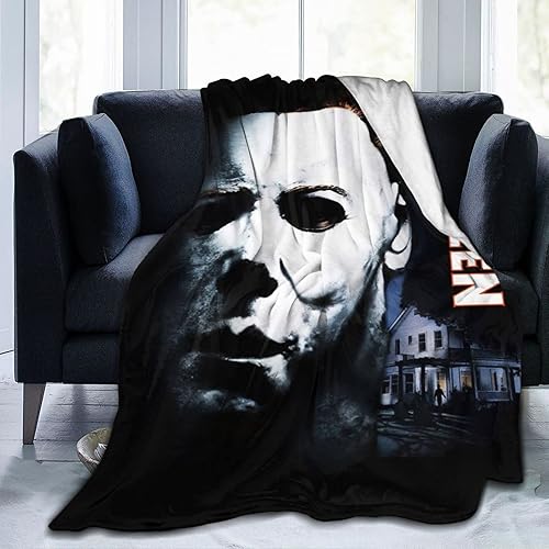 Miniatura 3 de 2 mantas de Michael Myers para ver películas de terror Halloween para sofá cama 50 x 60 pulgadas 18 x 18 pulgadas