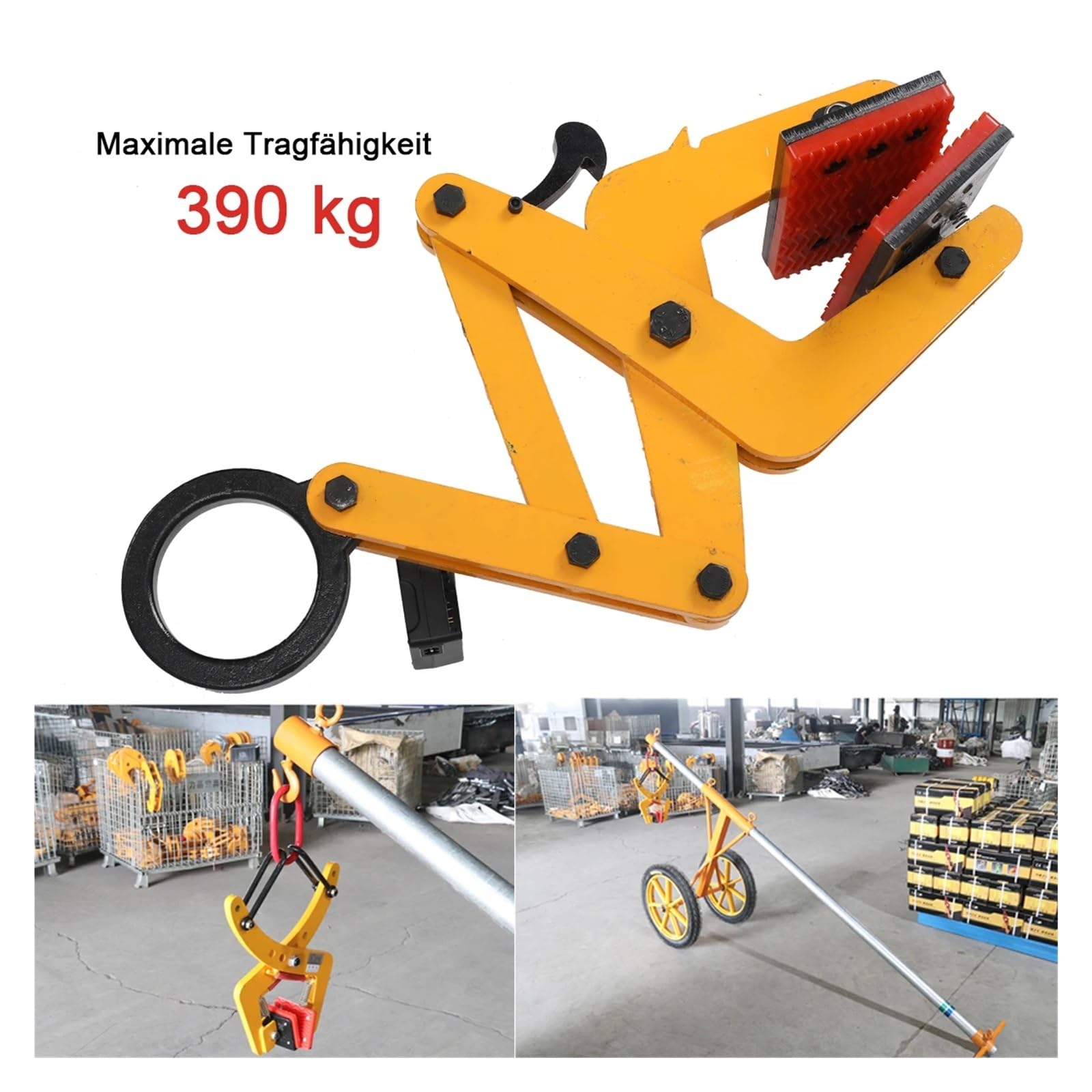 Abrazaderas de Elevación, Abrazadera for elevación de mármol y losas piedra, 390 kg / 350, resistente, vertical, for pizarra(800KG)
