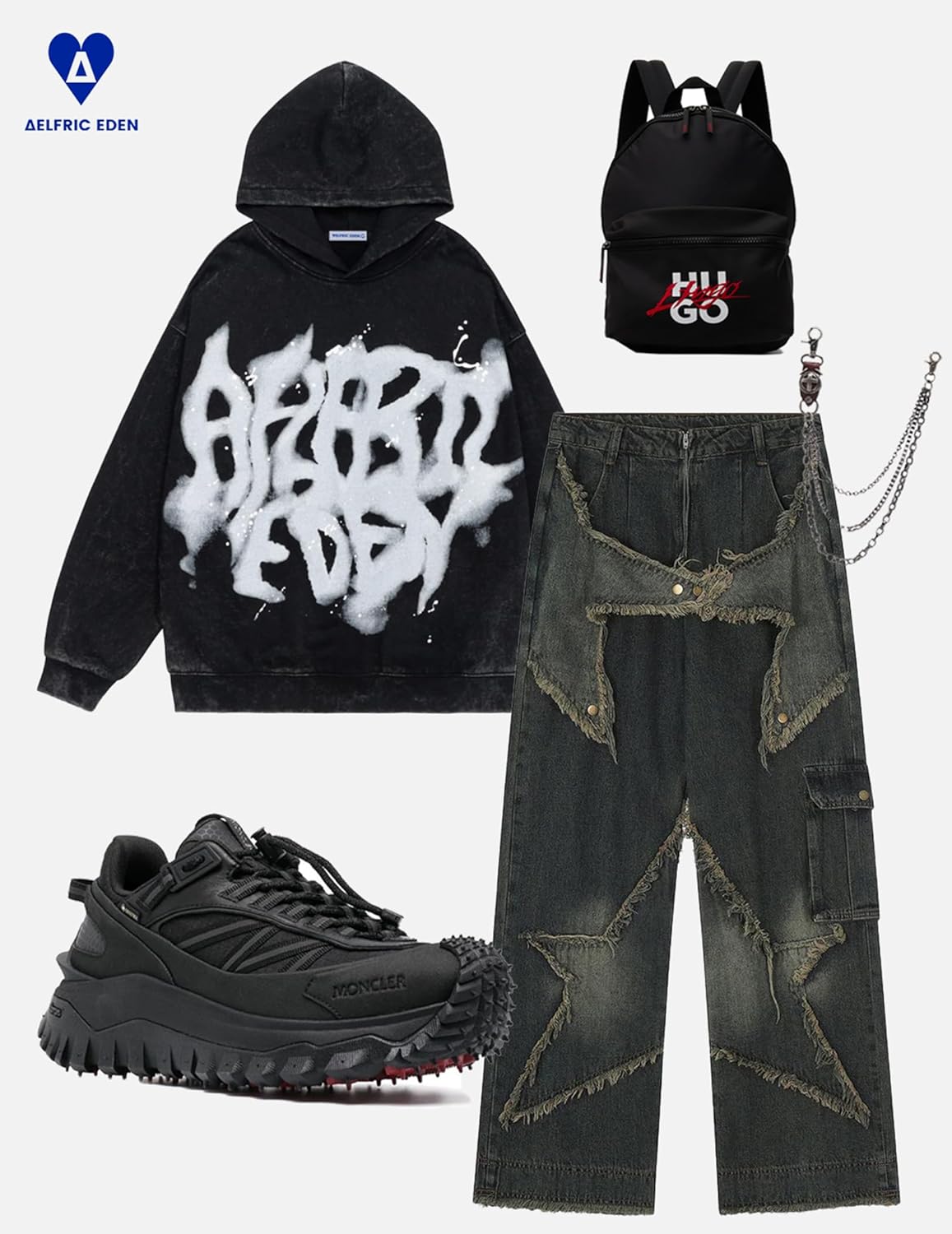 Aelfric Eden Graphic Hoodies Abstract Print Washed Hoodie Long Sleeve Acid Washed Hooded Sweatshirts Trendy Y2k Tops - Image 2