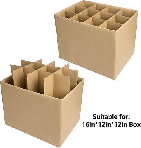 Miniatura 4 de codree Juego de 4 juegos de embalaje de vidrio, separadores de vidrio para cajas de mudanza, cajas de embalaje de platos de cristalería, divisores