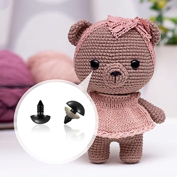260PCS Safety Eyes with Washers(Pass:EN71-3), 6-18 mm, 8 Sizes Safety Eyes for Crochet Crafts, DIY Crafts, Stuffed Animals DIY Halloween Decorations
