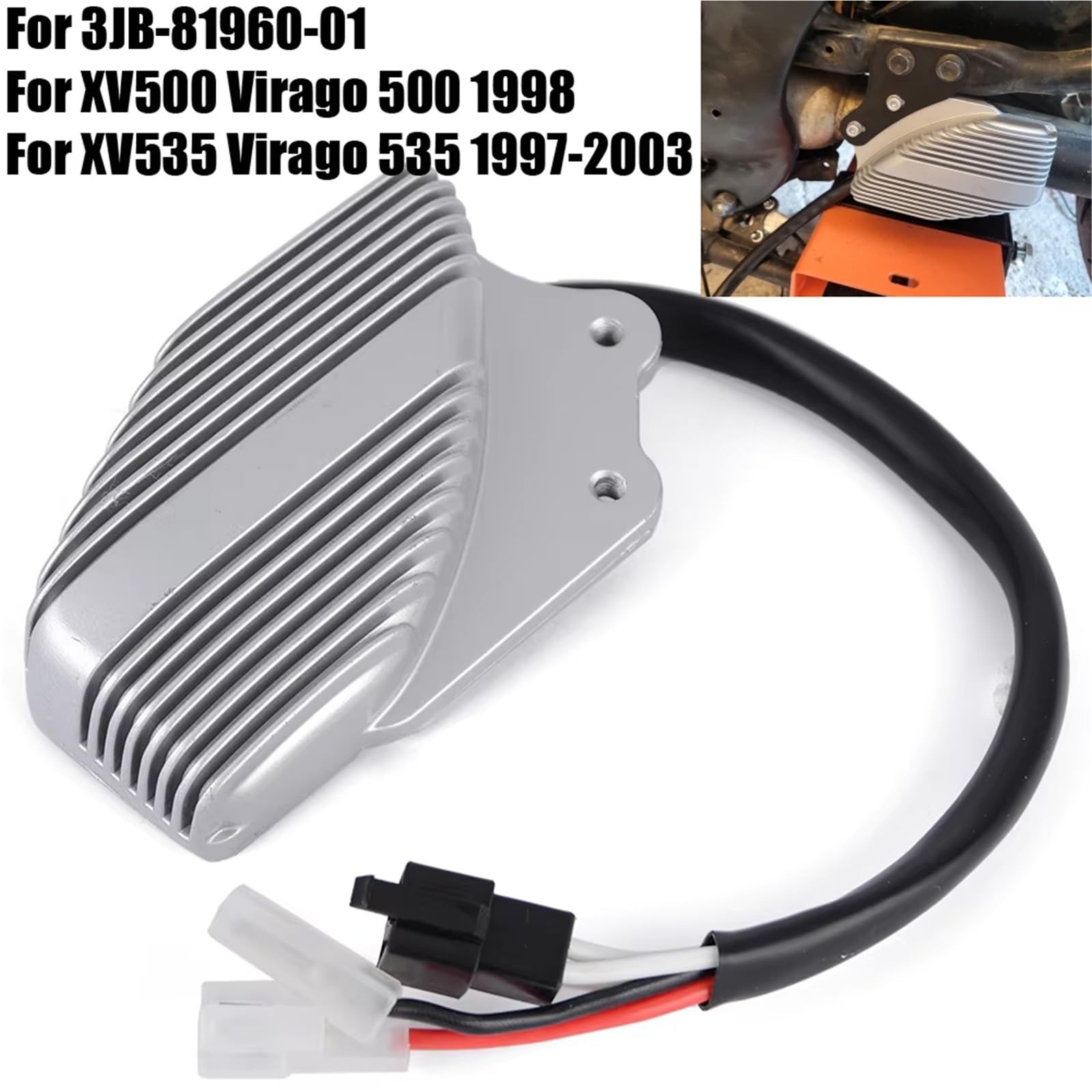 Moto Regolatore Tens Regolatore Raddrizzatore Adatto Per Yamaha XV 500 Virago 1998 / XV 535 Virago 1997-2003 3JB-81960-01 / XV500 XV535