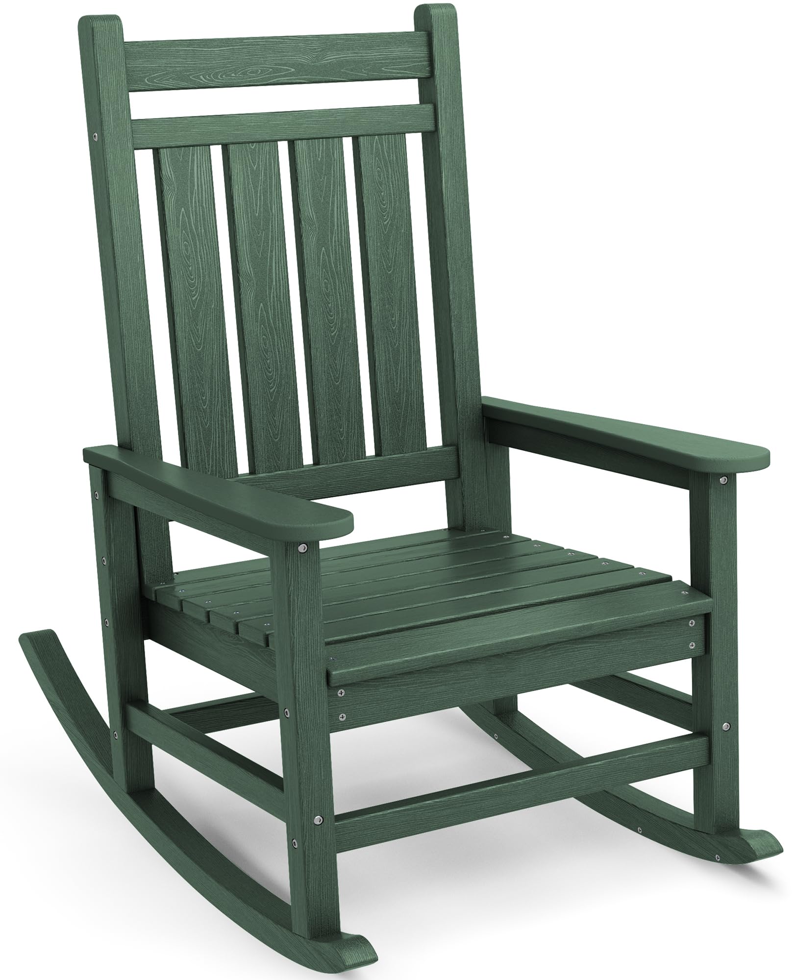 SERWALL HDPE Rocking Chair, Oversized Rocking Chair for Adults, Green