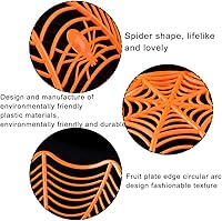 Vista 7 de Creative Spider Web Galleta Frutas Candy Plate Basket Bowl Halloween Funny Party Decor Naranja