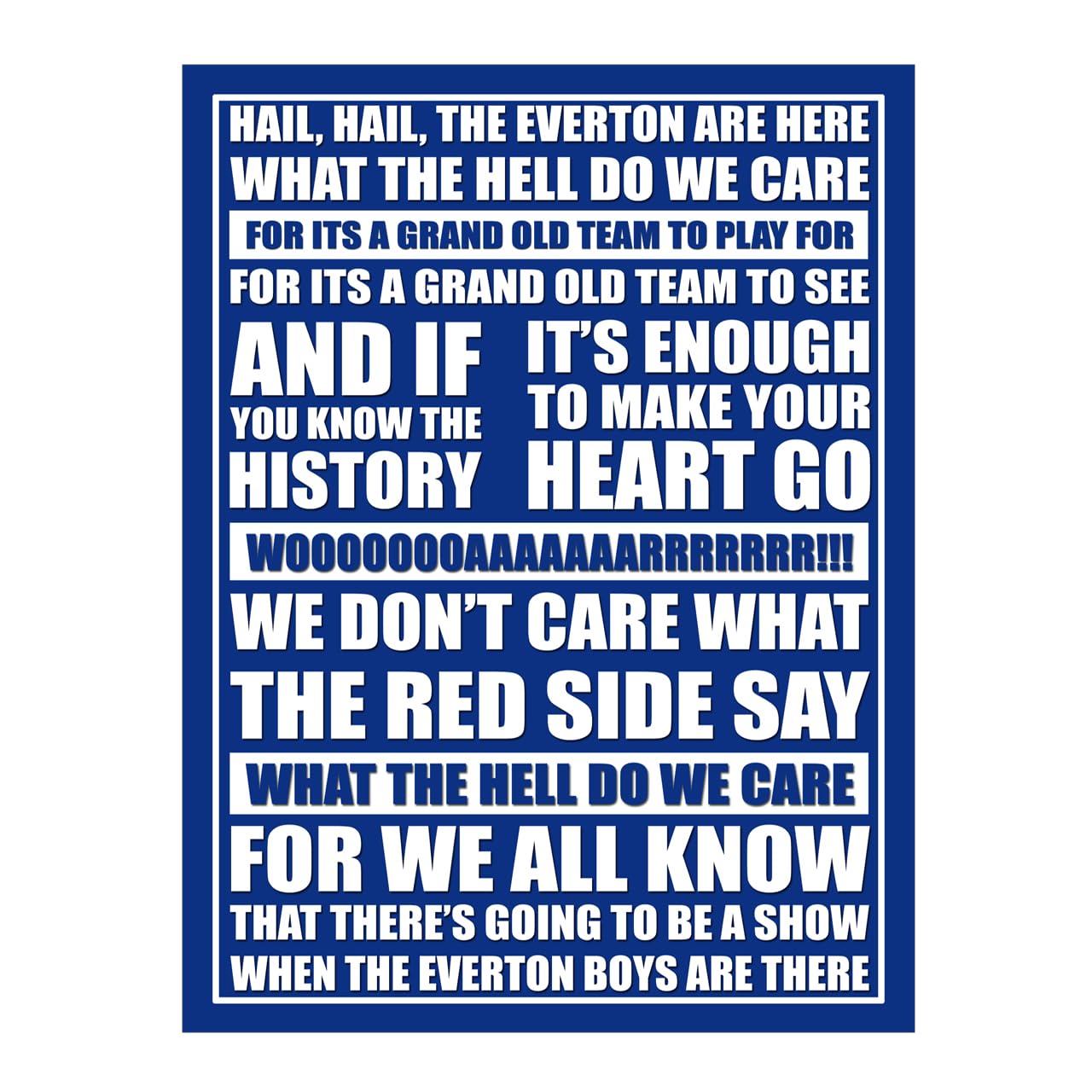 Metal Sign Plaque Everton Song Lyrics Fan Chant Gift 8x6in ref7068
