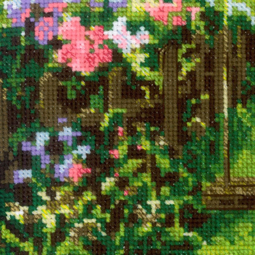 RIOLIS - Garden Swing 2114, Cross Stitch Kits 8.25"X11.75", Cross Stitch for Beginners & Advanced, Crossstitching for Adults, Counted Stitching Kits, Embroidery Kit