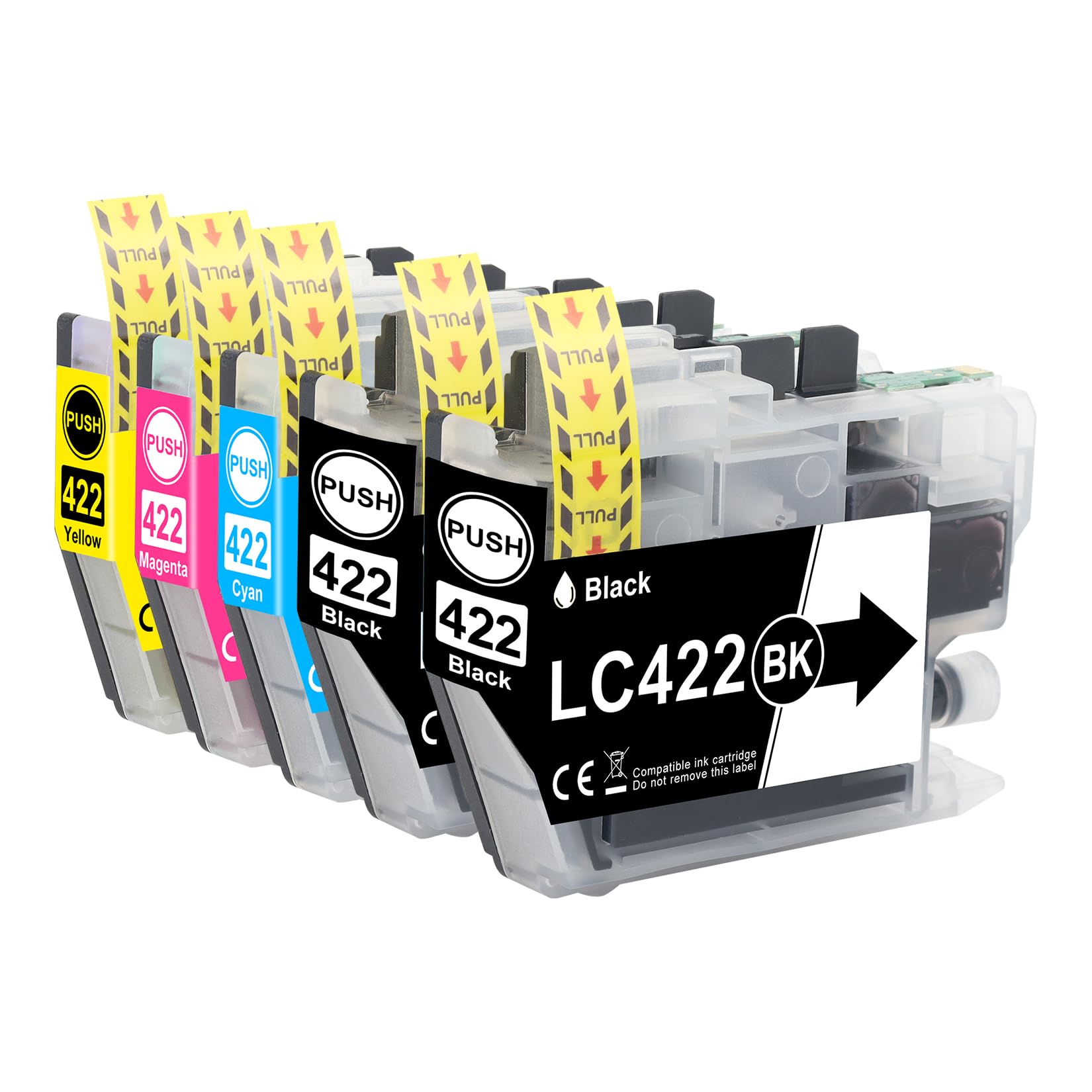5X LC422 LC422XL Patronen Value Pack Kompatibel mit Brother LC422 LC422XL LC-422XL LC-422XLVAL für Brother MFC-J5345DW MFC-J5740DW MFC-J6940DW MFC-J6540DW (2 Schwarz 1 Cyan 1 Gelb 1 Magenta)
