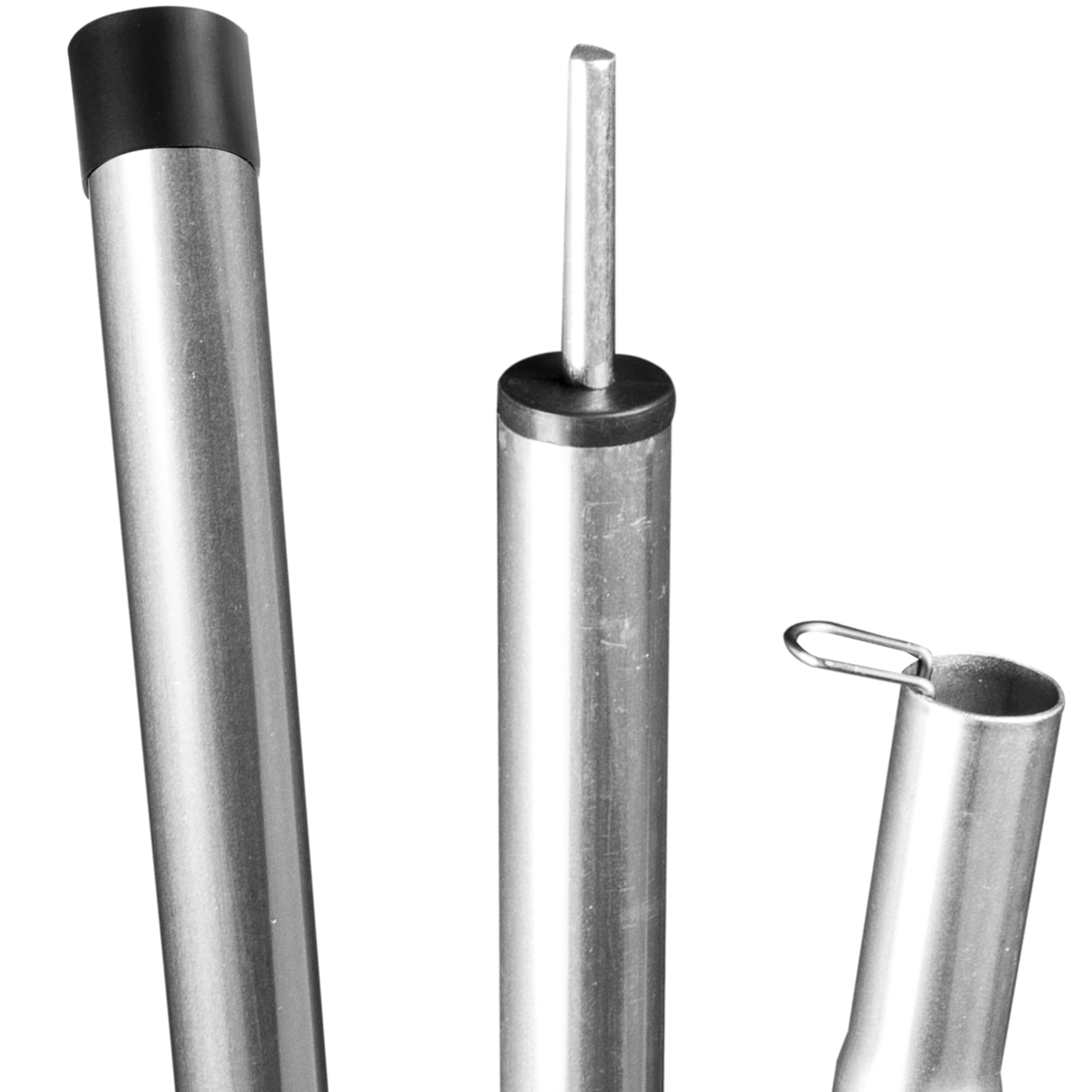 Stahl Zeltstange - mit Spitze - Teleskopstange - Aufstellstange - Tarpstange - Sonnensegel - 3 Teilig