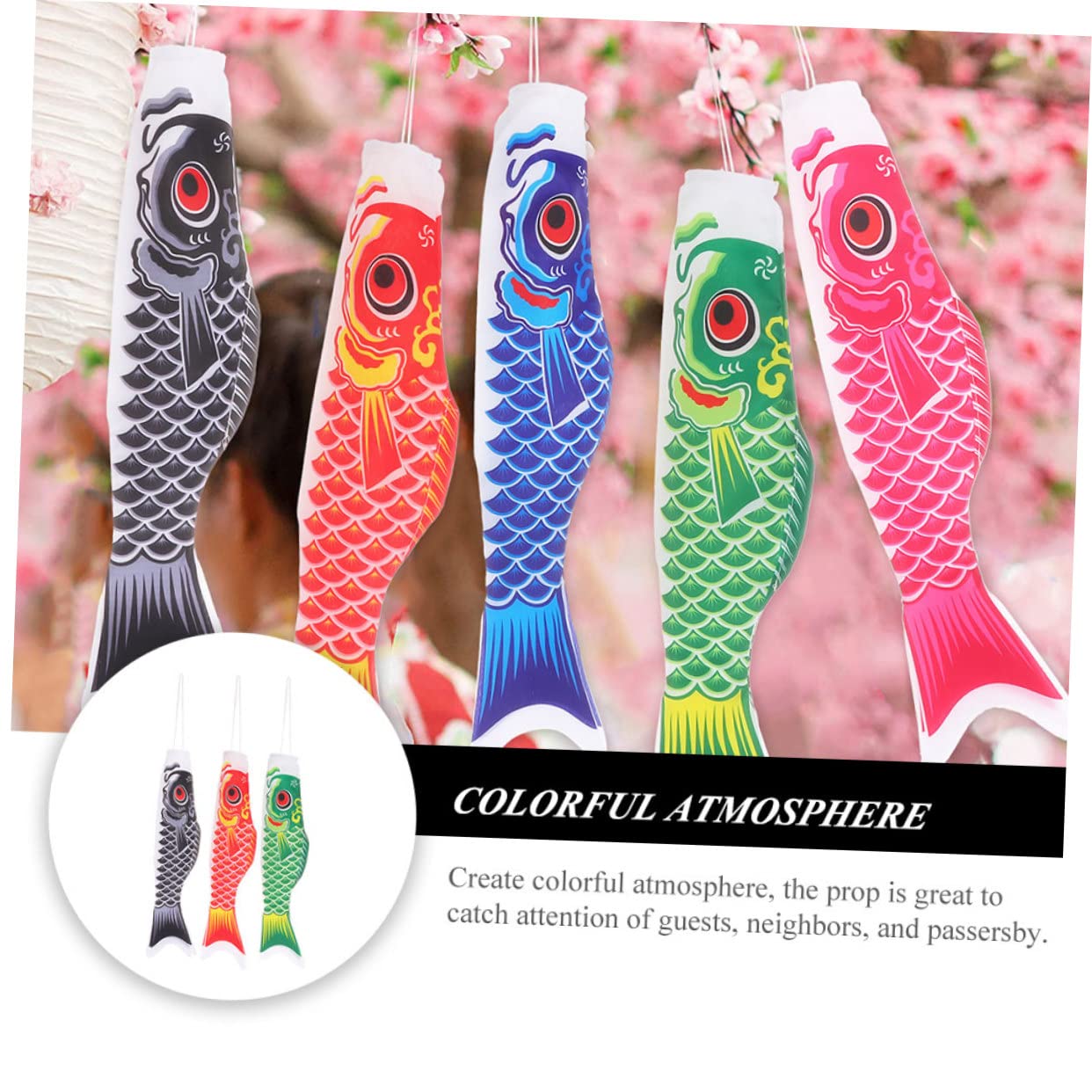 Yardwe 12stücke Teiliges -Fisch Windsack Für Garten Bunte Hängende Dekoration Für Außenbereiche Für Terrasse Und Garten Lebendige Farben Zufällige Farbauswahl