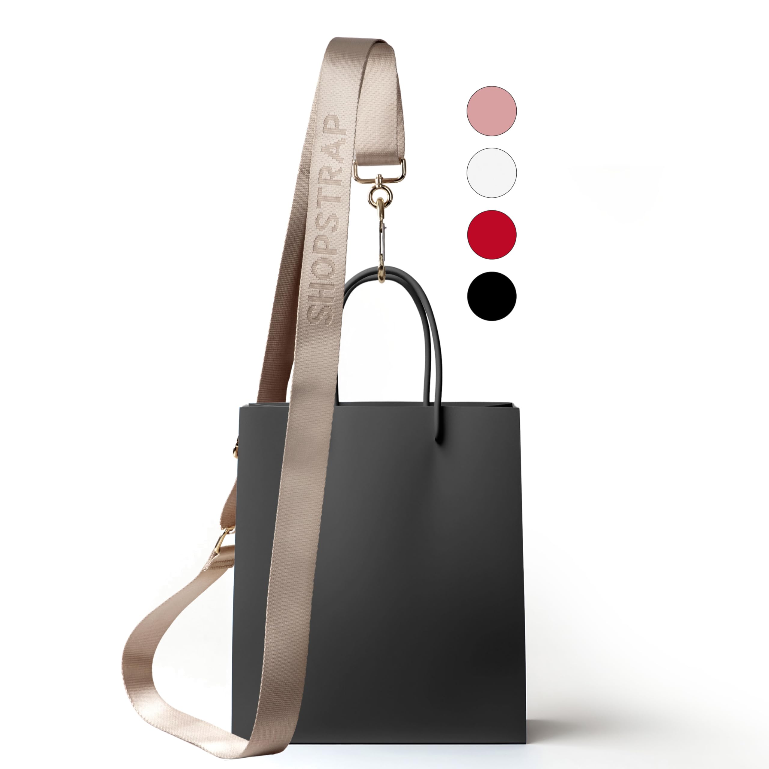 ShopStrap Versatile Hands-Free Shopping Bag Crossbody Strap – Grocery Bag Holder, Water Bottle Carrier, Plastic Bag Strap, Handsfree Dog Leash