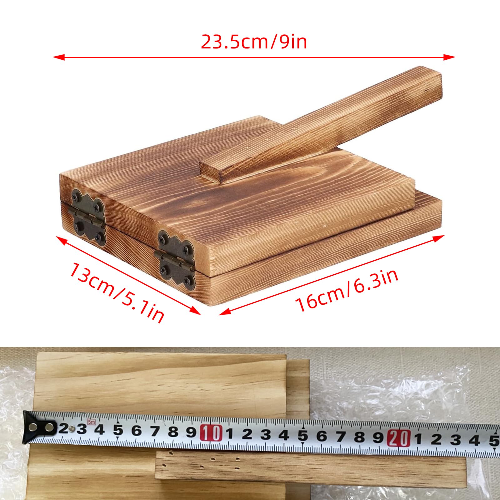 Amazon | BORDSTRACT 木製トルティーヤプレス 5.1 x 6.3 x 8.6インチ L