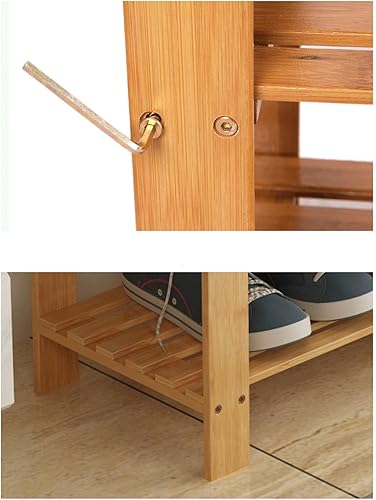 Miniatura 1 de Zapatero de madera maciza para zapatos, banco de zapatillas, organizador de botas de almacenamiento, cubierta de tela no tejida, pequeños estantes