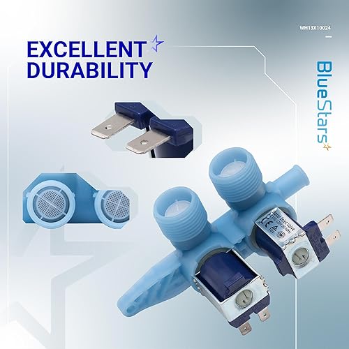 Miniatura 4 de BlueStars Actualizada WH13X10024 Válvula de Entrada de Agua para Lavadora - Pieza de Reemplazo – Compatible con Lavadoras G.E & Hotpoint – Reemplaza